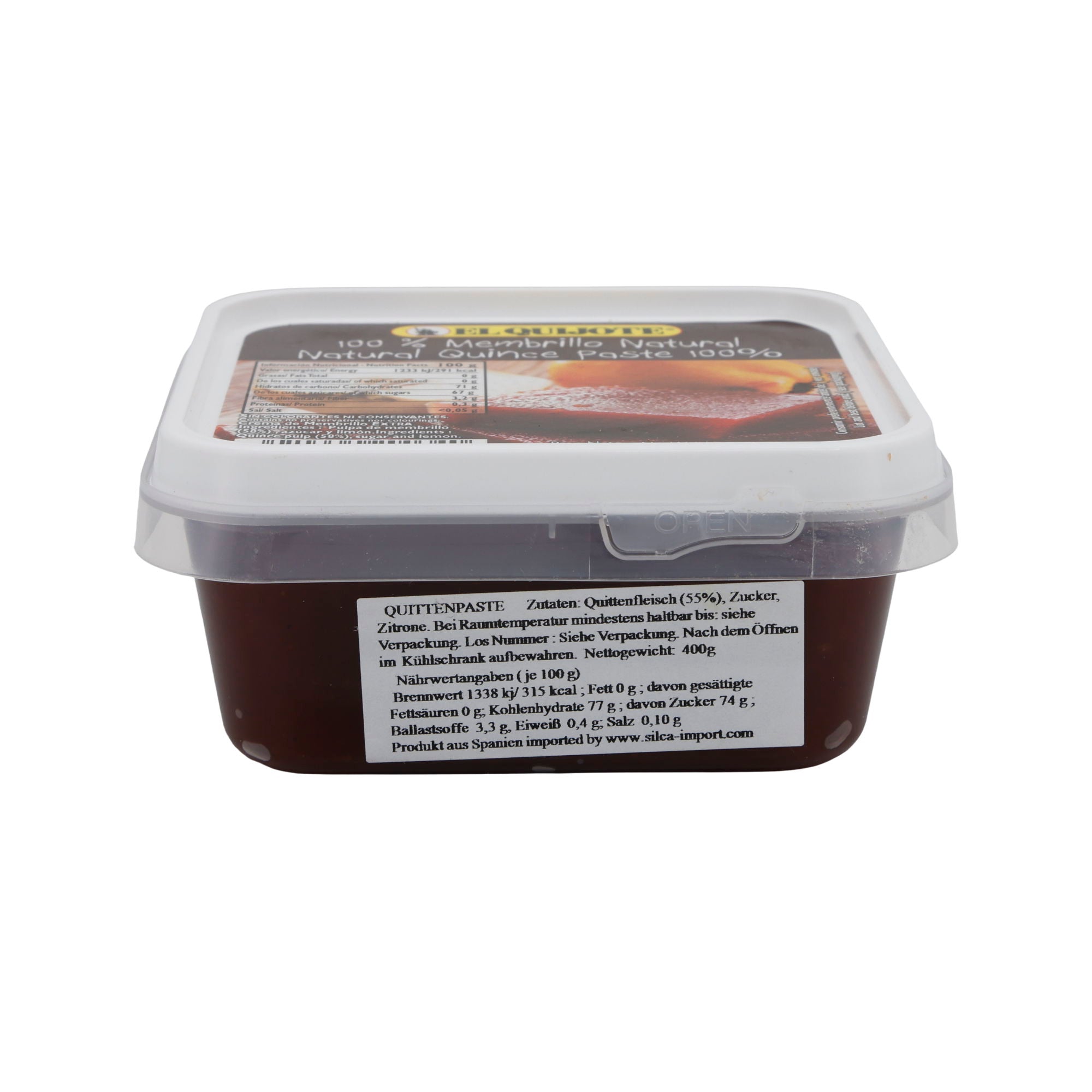 Membrillo Natural | Quittengeschmack | In Pastenform | 400 g EL QUIJOTE